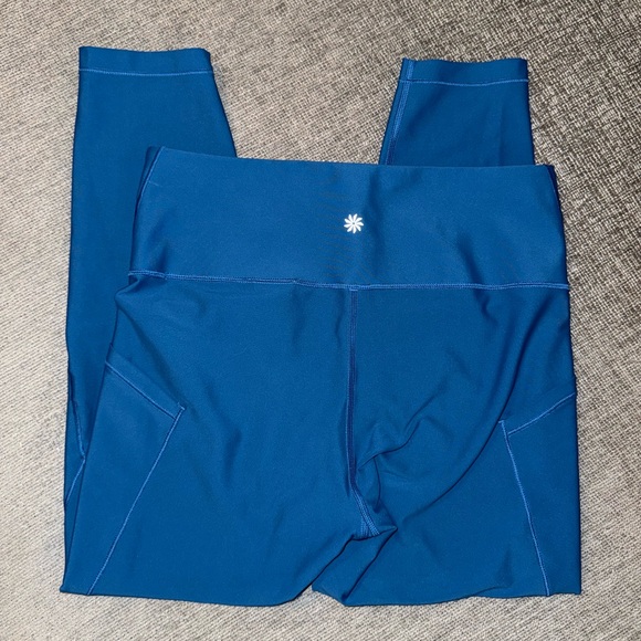 Athleta Interval Stash High Rise 7/8 Women's Blue High-Waisted Athletic Leggings - Picture 4 of 4